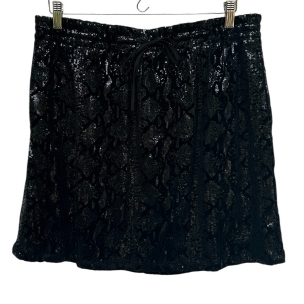 Y2K sequin snakeskin miniskirt M